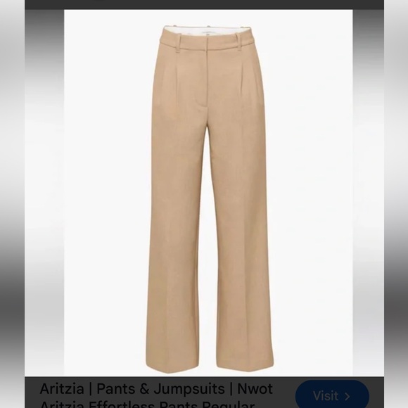 Aritzia Pants - Aritzia Effortless Re-Essential Tailored Pants in Tan